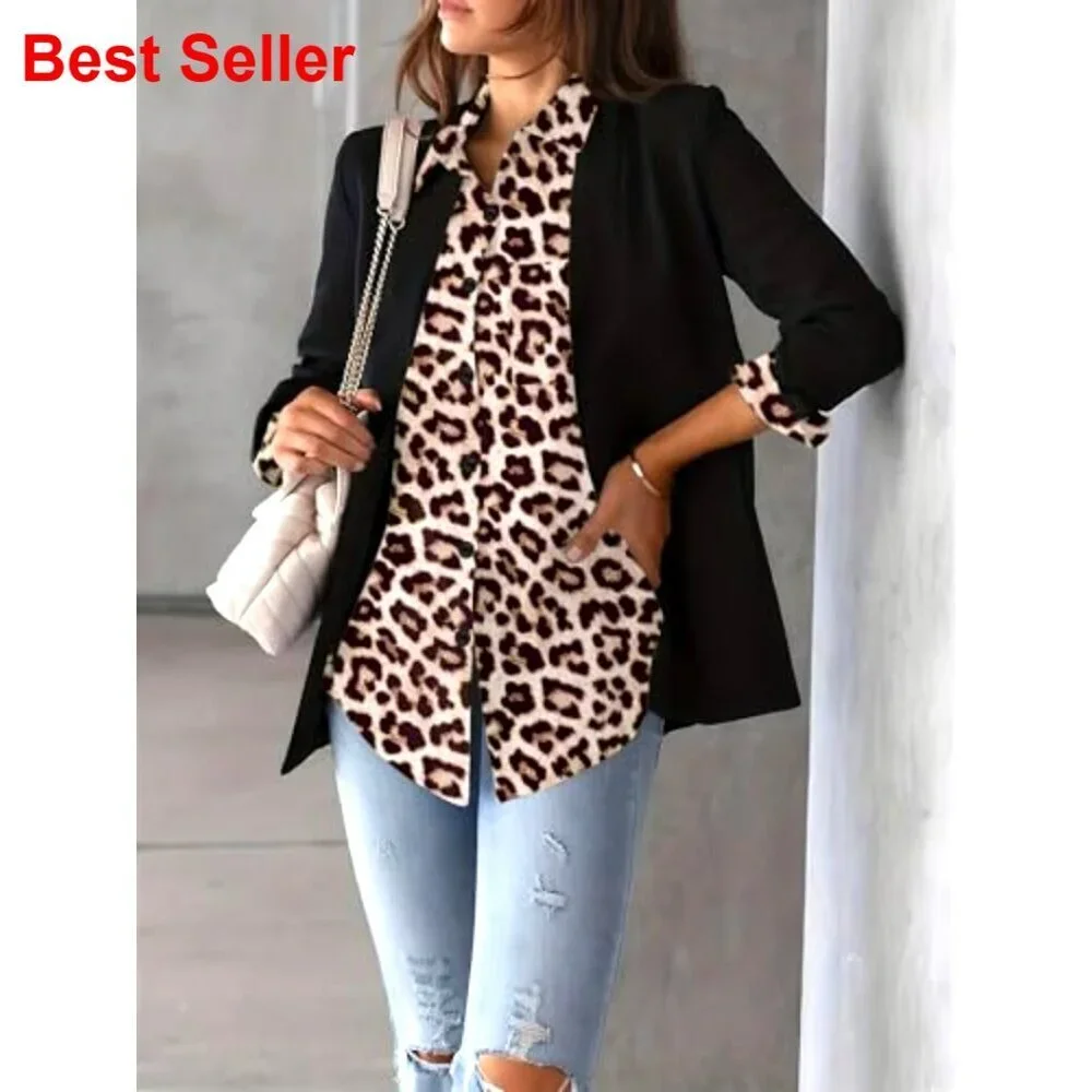 Floral Printed Button Down Shirt Long Sleeve Blouse with Pocket Business Casual